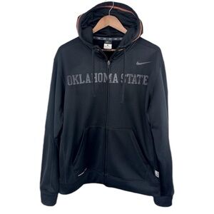 NIKE OSU Oklahoma State University Cowboys Pokes Black Full Zip Jacket Hood Mens
